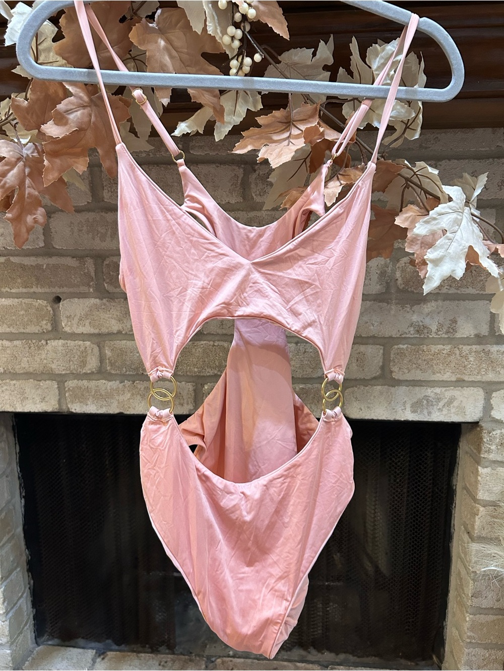 Women's Pink Cutout One-Piece Swimsuit / Bodysuit EUC